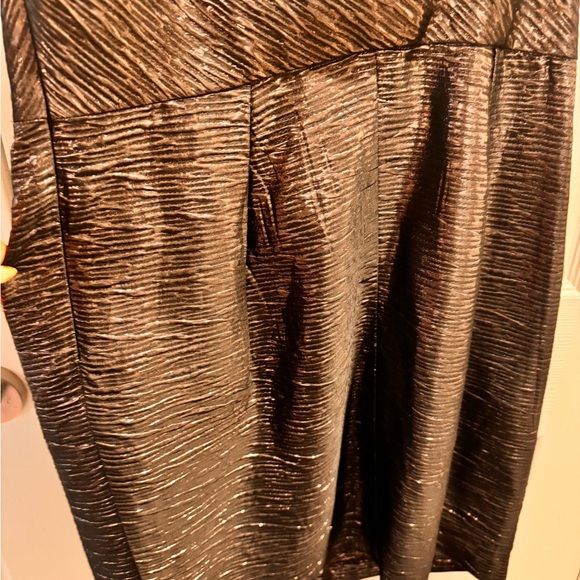 ABS Allen Schwartz Metallic One-Shoulder Cocktail Dress Size 12 - Picture 7 of 8